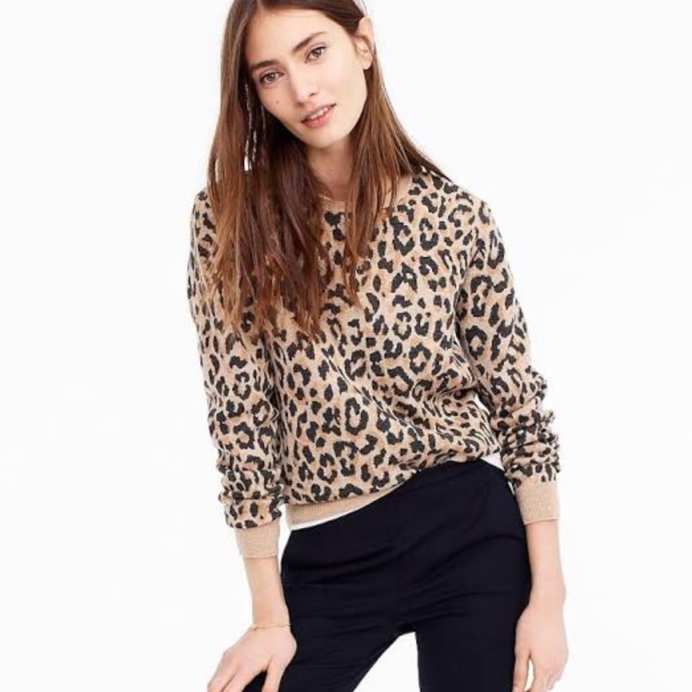 J. Crew leopard sweater medium